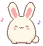 The bunny bopping to music