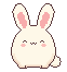 The bunny with its eyes closed, enjoying pets