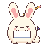 The bunny drawing in a sketchbook